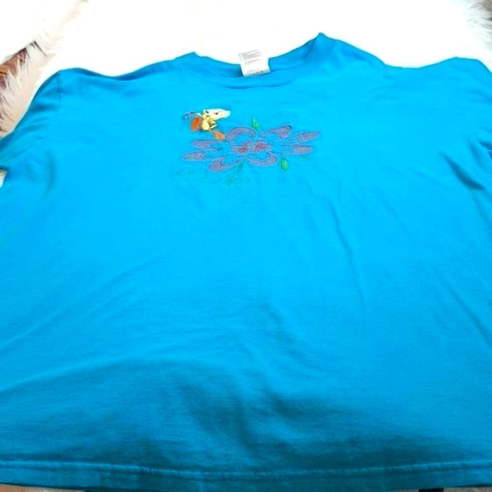 Womans  LOONIE TUNES VINTAGE Blue Tweety Bird TShirt‎ XL
